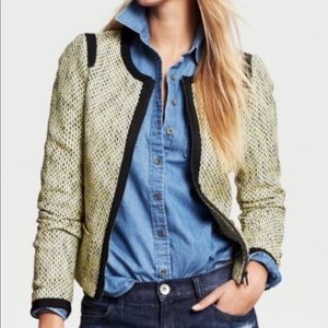 Banana Republic yellow tweed Parisian blazer